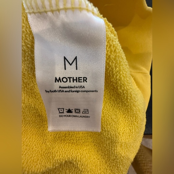 MOTHER Jeans, The Drop Square Vibrant Yellow Smiley Sweatshirt - Picture 8 of 8